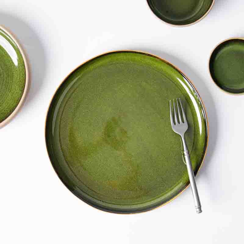 Green Restaurant Plate Großer Speiseteller aus grünem Porzellangeschirr für gewerbliche Mahlzeiten