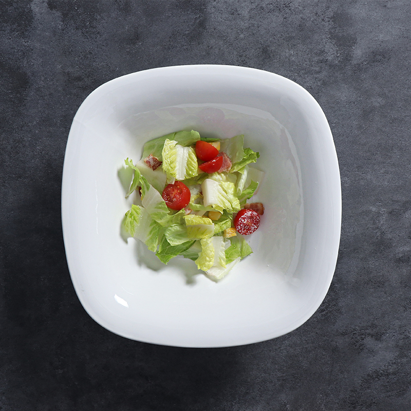 Weiße Restaurant-Essteller aus Porzellan und Keramik für Hotelcafés