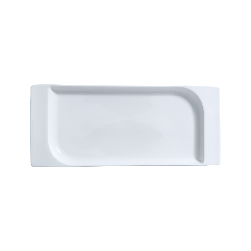 Porzellan-Essteller, fliegender rechteckiger Teller, 13,25 Zoll, Größe (cm), L x B x H: 33,7 x 19,2 x 2,7