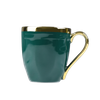 Grüne Keramiktasse mit Goldrand