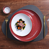 12-Zoll-Dessertteller, luxuriöser rot-weißer Bone China-Teller, Vorspeisenteller