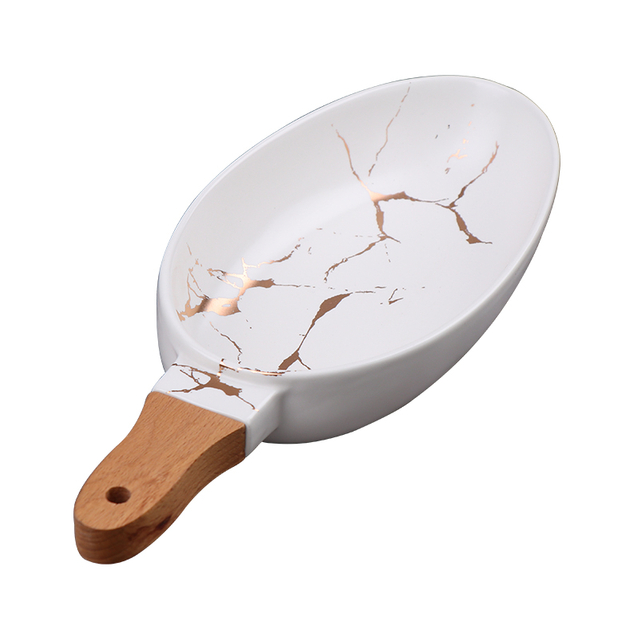 Zwiebel-Suppenschüssel aus Steingut, moderne vergoldete Marmorschüssel mit Griff