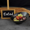 Steingutschalen Schwarze unregelmäßige Salatschüsseln für das Restaurant