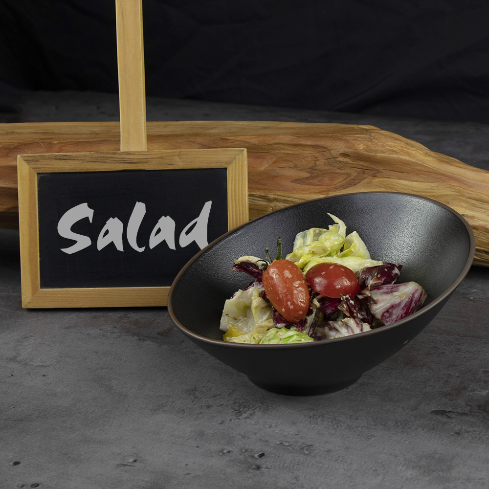 Steingutschalen Schwarze unregelmäßige Salatschüsseln für das Restaurant
