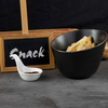 Schräge Schüssel aus Keramik, schwarzer Porzellan-Snackteller, Pommes-Frites-Gerichte, Schüsseln