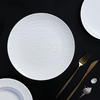 Weißes Keramik-Coupé-Teller-Set, Restaurant-Essteller, Steinzeug-Set