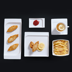 Air Buffet-Geschirrset, weißes Porzellan, leichte, dünne Teller, Flug-Catering-Geschirrset