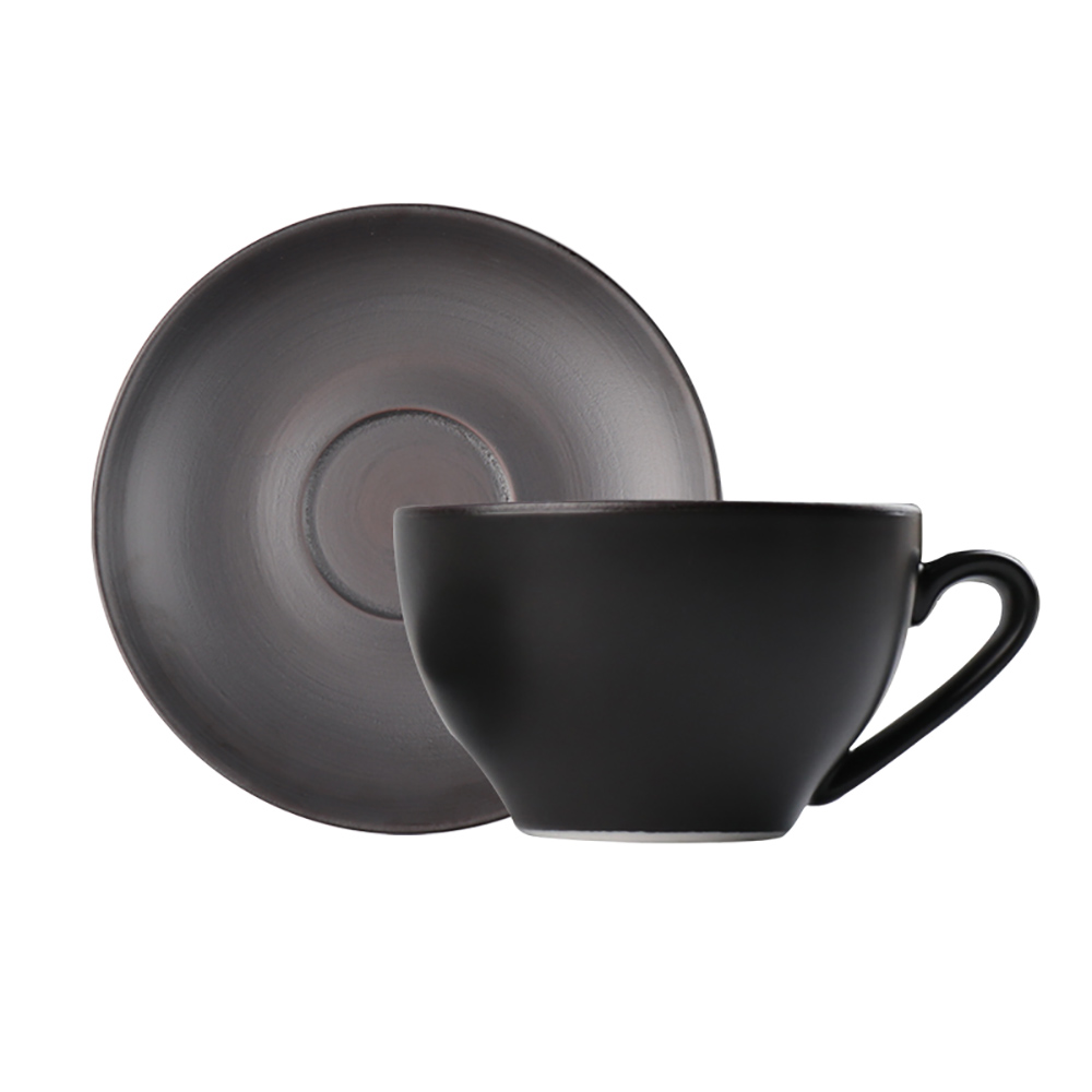 Maßgeschneiderte Geschirr-Keramik-Cappuccino-Tassen, Keramik-Tee-Kaffeetassen mit Untertasse für das Café
