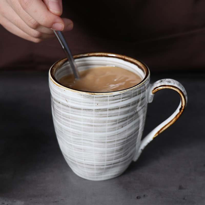 Großhandel Kaffeetassen, Tassen-Set, spülmaschinenfest, für Hotel, Café, Geschäft, Porcelana-Geschirr, graue Tasse, Milchbecher 