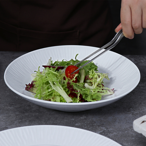 35-Unzen-Salatnudelschüssel, weiße Steingutschüsseln, 1 l Porzellangeschirr, umweltfreundlicher Lebensmittelteller, Restaurantgeschirr