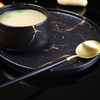 Frühstücks-Marmorschalen, Abendessen-Set, schwarze Marmorschalen, Keramikschalen