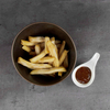 Schräge Schüssel aus Keramik, schwarzer Porzellan-Snackteller, Pommes-Frites-Gerichte, Schüsseln