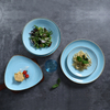 Blaues Steingut-Kaffeetassen-Set mit Untertasse