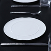 Weiße runde Teller aus Keramik, Bankett-Porzellan-Essteller, runder Platzteller, Restaurant-Essgeschirr-Teller