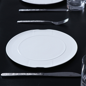 Weiße runde Teller aus Keramik, Bankett-Porzellan-Essteller, runder Platzteller, Restaurant-Essgeschirr-Teller