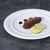 12-Zoll-Steakteller aus weißem Porzellan, Hauptspeiseteller aus Keramik für Restaurants, Hotels, Cafés