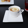 5 Unzen Keramik-Kaffeetassen-Untertasse, weißes Porzellan-Kaffeetassen-Set