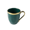 Grüne Keramiktasse mit Goldrand