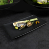 Rechteckiger Porzellanteller, neues Design, matt mattierter schwarzer Restaurantteller