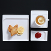5 Unzen Keramik-Kaffeetassen-Untertasse, weißes Porzellan-Kaffeetassen-Set