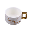 Marmor-Kaffeetasse, weiße Porzellan-Cappuccino-Tasse für Café