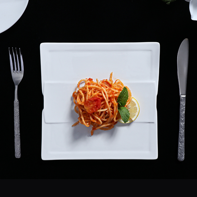 9/11/13/15 Zoll Restaurantteller, Porzellan, quadratisch, Keramik, quadratische Platzteller