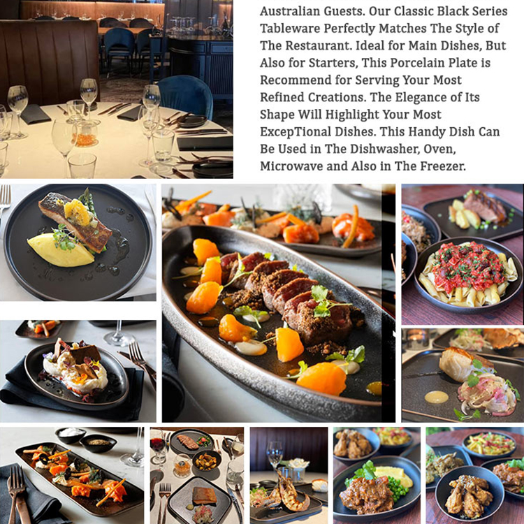 Steingutschalen Schwarze unregelmäßige Salatschüsseln für das Restaurant
