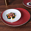 12-Zoll-Dessertteller, luxuriöser rot-weißer Bone China-Teller, Vorspeisenteller