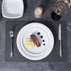 Weiße Teller aus Porzellan, Restaurantteller mit Deckel