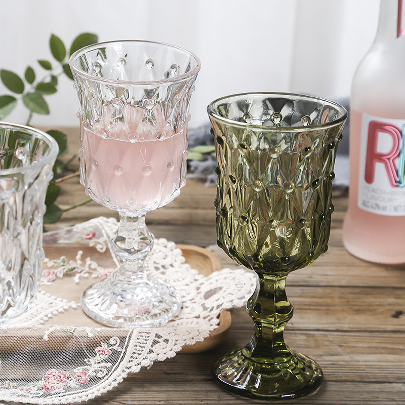 Bar-Gläser, Restaurant, Zuhause, Geschenkset, 200 ml, weiß-grüne Kelche für Wein
