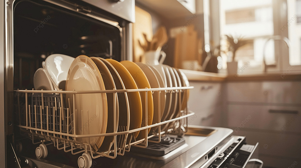 pngtree-open-dishwasher-with-clean-dishes-in-the-kitchen-image_15659563
