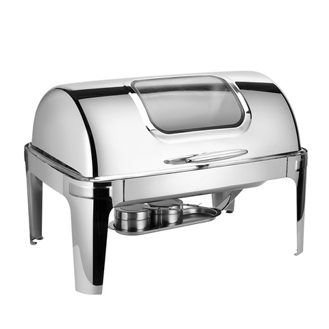 Sichtbare rechteckige Flip-Buffet-Chafing-Dish, Edelstahl-Heizung, Chafing-Dishes, Speisenwärmer, Buffet-Öfen für die Vermietung in der Gastronomie