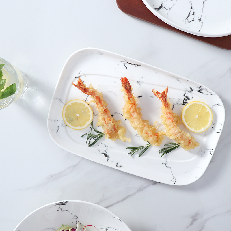 Esszimmer-Set aus weißem und grauem Porzellan, 20,3 cm, moderne Keramikteller, Kochplatte für Hotel-Dinner-Sets, luxuriöse Gerichte
