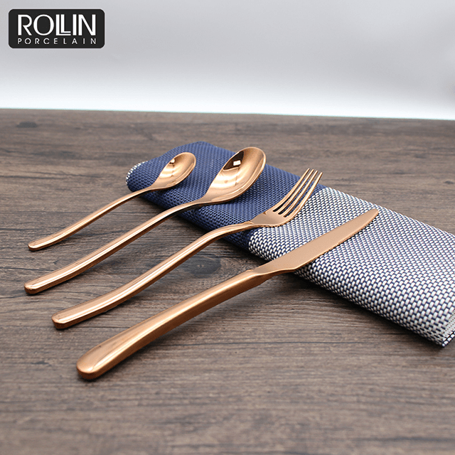 Restaurantbesteck Geschirr Besteckset Gold 304 Edelstahl Messerbesteck 