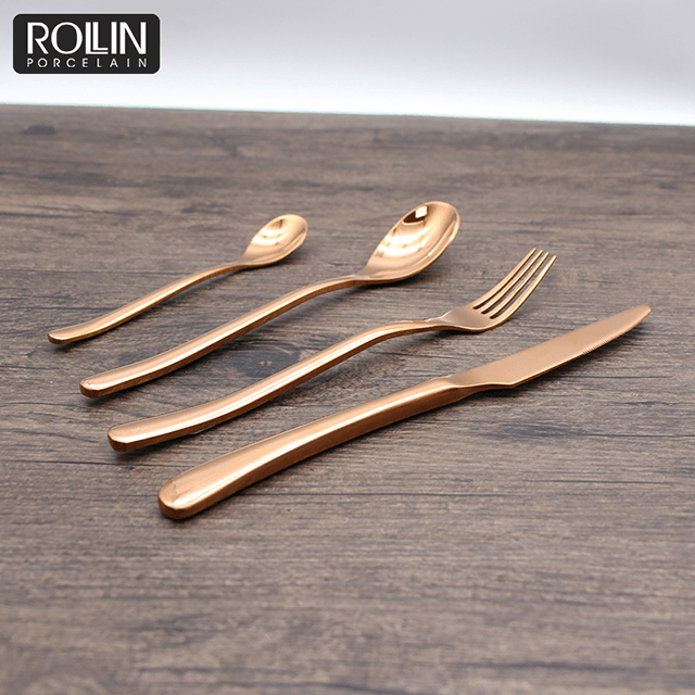 Restaurantbesteck Geschirr Besteckset Gold 304 Edelstahl Messerbesteck 