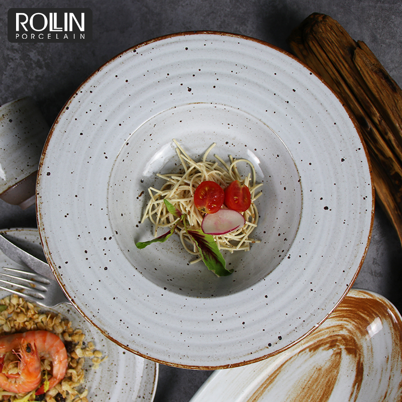 Vintage Restaurant Suppenteller Porzellan Pastateller für Gerichte