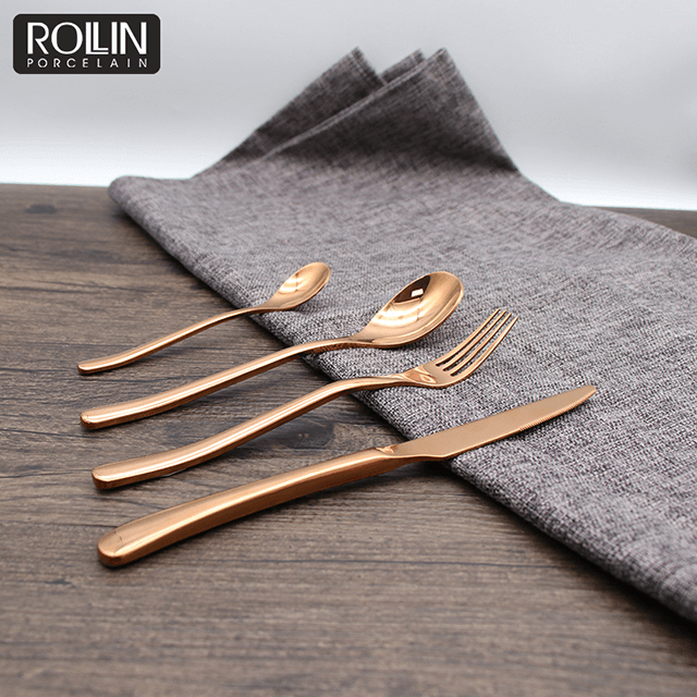 Restaurantbesteck Geschirr Besteckset Gold 304 Edelstahl Messerbesteck 