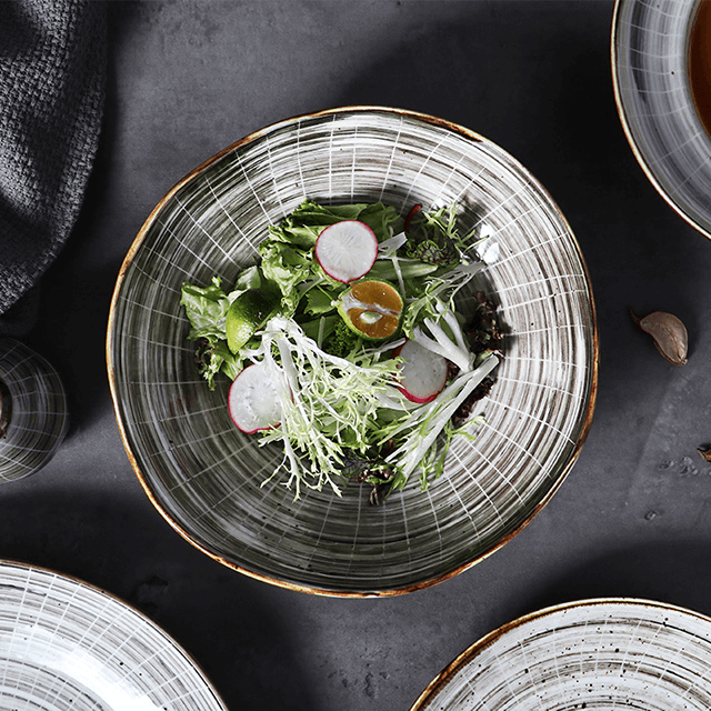 Runder 25-cm-Porzellanteller für Restaurants Super Steinzeugteller für Amazon 