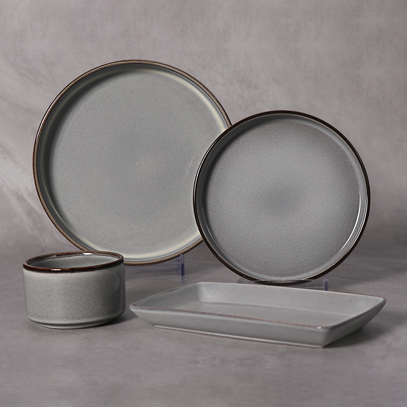 Vajillas Restaurant-Teller aus Keramik unter Glasur