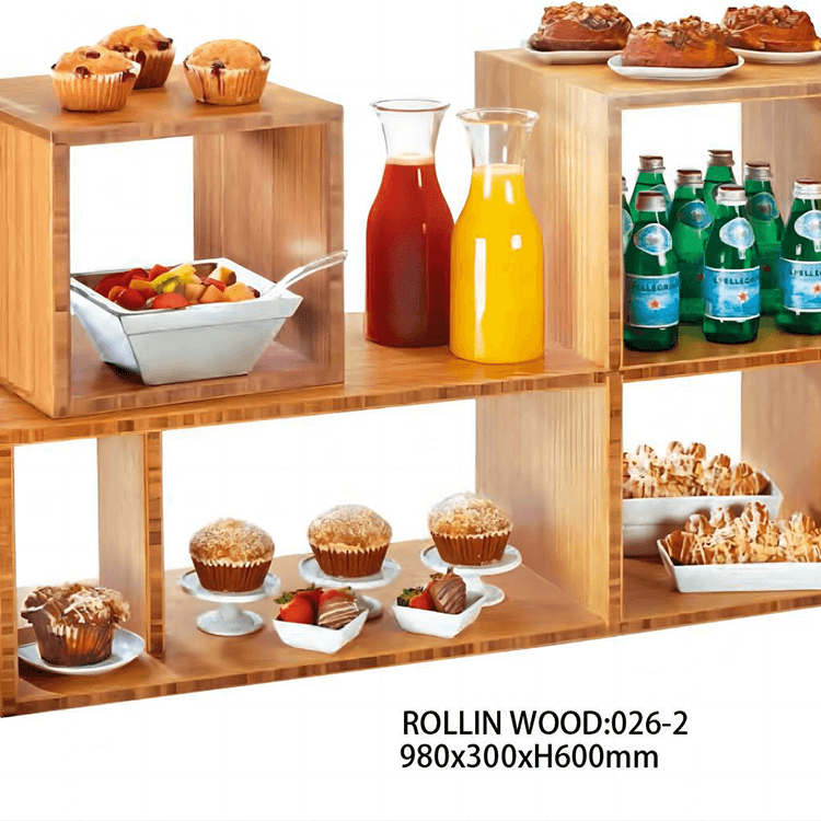 Buffet-Holzpräsentationsständer, Catering-Holzwaren für Hotels