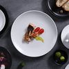 Strapazierfähiges Porzellanmaterial, weiße Standard-Keramikplatte für Restaurants und Hotels