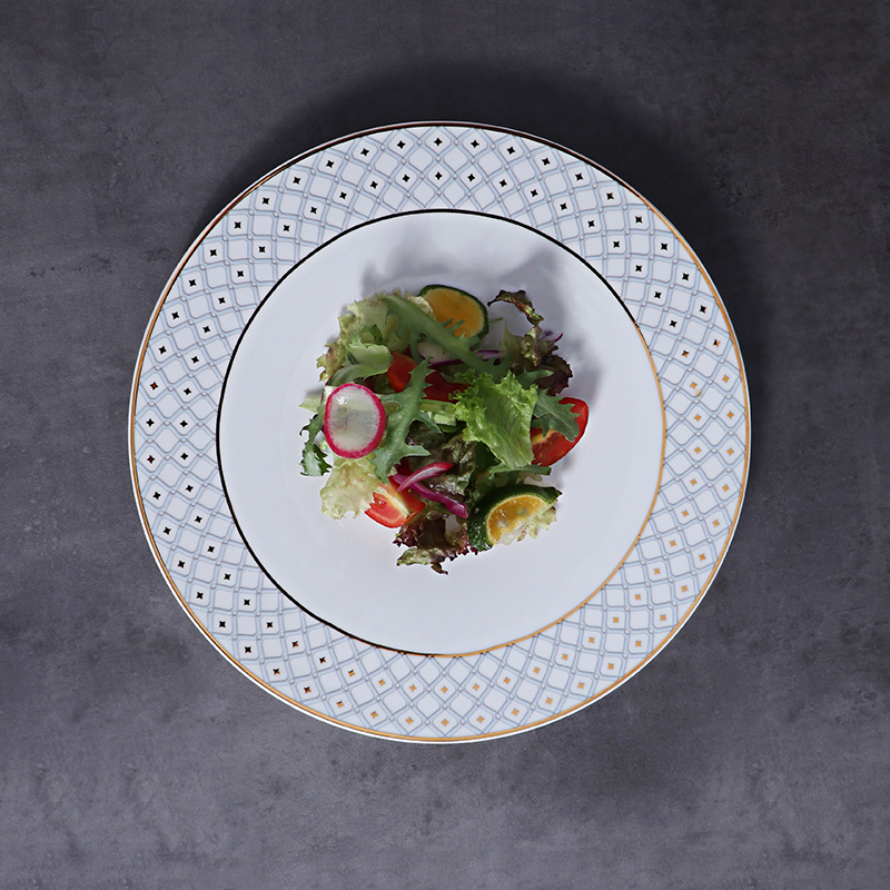 Weihnachtszubehör, Goldrand-Speiseteller, Bone Fine China-Geschirr