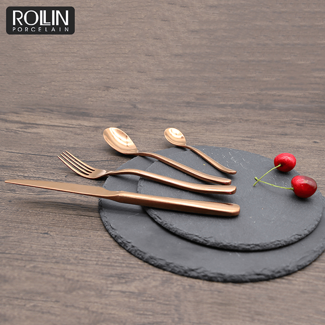 Restaurantbesteck Geschirr Besteckset Gold 304 Edelstahl Messerbesteck 