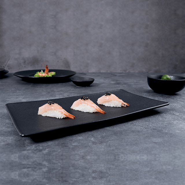 Chaozhou Steingut Sushi-Teller-Set, Keramik, rechteckig, Holzteller, Set, Geschirr, Luxus-Essgeschirr für Restaurantbedarf