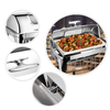 Sichtbare rechteckige Flip-Buffet-Chafing-Dish, Edelstahl-Heizung, Chafing-Dishes, Speisenwärmer, Buffet-Öfen für die Vermietung in der Gastronomie