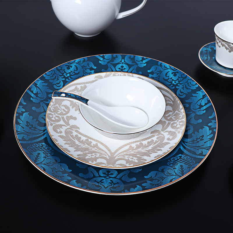 Kasachstan Hotel Dinnerware Luxuriöse Bone China-Geschirrteller