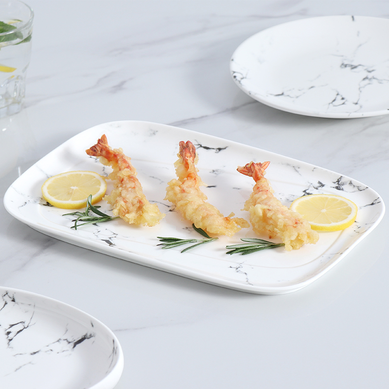 Esszimmer-Set aus weißem und grauem Porzellan, 20,3 cm, moderne Keramikteller, Kochplatte für Hotel-Dinner-Sets, luxuriöse Gerichte