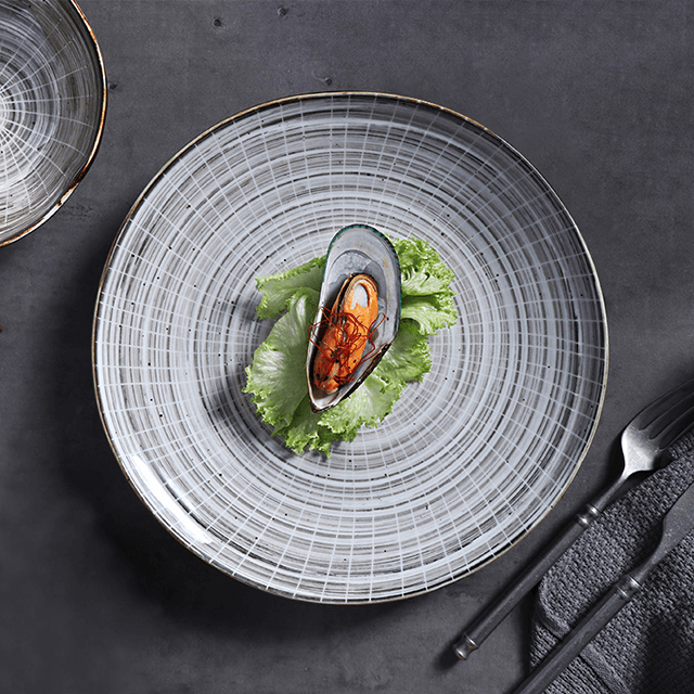 Runder 25-cm-Porzellanteller für Restaurants Super Steinzeugteller für Amazon 