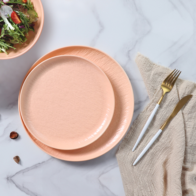 Nordic Stil Luxus Geschirr Keramik Rosa Teller Sets Geschirr Porzellan Geschirr Set