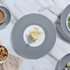 Tiefgraue Teller und Schüsseln, Esszimmer-Set, modernes Porzellan, Kaffeetasse, Geschirr, Restaurant-Abendessen, luxuriöser Teller aus Keramik